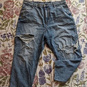 American Eagle distressed curvy mom jean